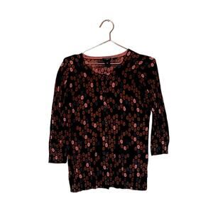 Ann Taylor factory lightweight printed button down cardigan size medium